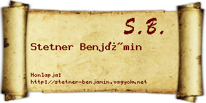 Stetner Benjámin névjegykártya